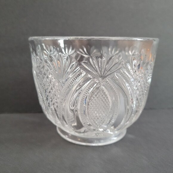 Other - Vintage Clear Glass Bowl With Intricate Cut Design 7" Diameter 4.5" Height Home